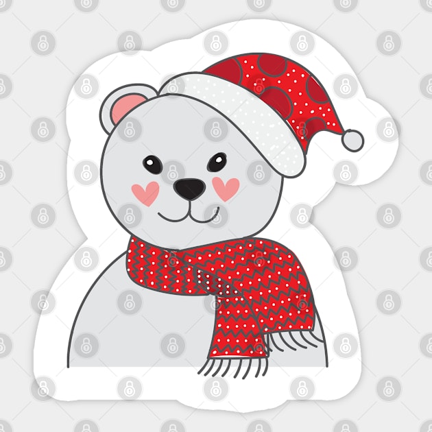 Cute Winter Polar Bear Sticker by usastore